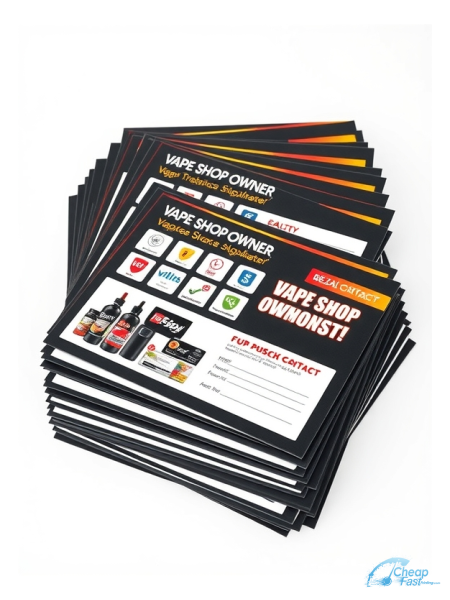 1000 Bargain 6.5x12 38pt Trifecta Black With Velvet Finish Vape Shop Owner Bulk Postcards