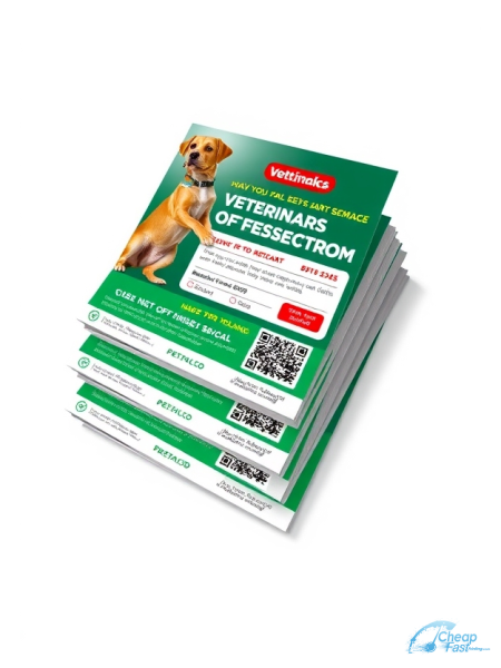 500 Low Priced 9x11 24pt Trifecta Green With Velvet Finish Veterinarian Bulk Postcards