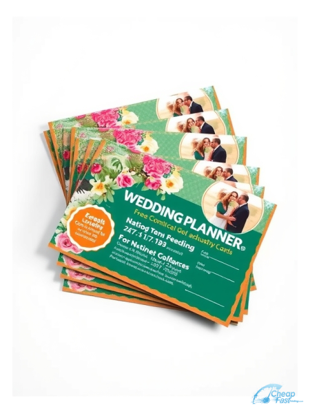 500 Fast 3x6 24pt Trifecta Green With Velvet Finish Wedding Planner Bulk Postcards