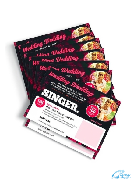 1000 Quick 3.5x5 38pt Trifecta Black With Velvet Finish Wedding Singer Bulk Postcards