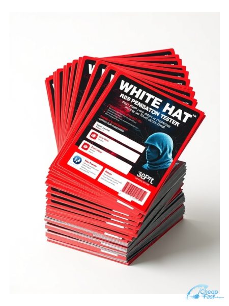 5000 Discount 6x9 38pt Trifecta Red With Velvet Finish White Hat Hacker Penetration Tester Bulk Postcards