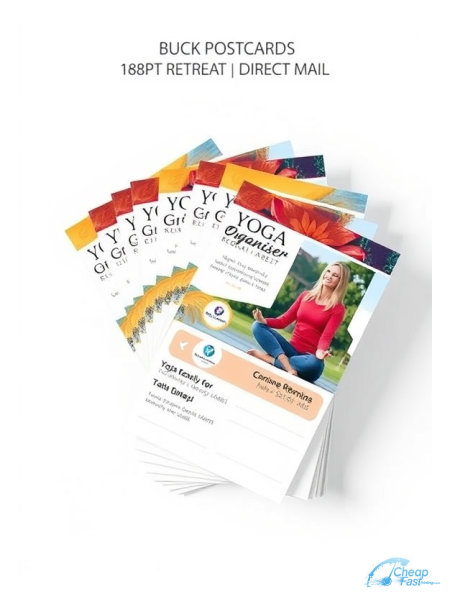 250 Affordable 4.25x11 18pt Ultra Premium Smooth White Yoga Retreat Organizer Bulk Postcards