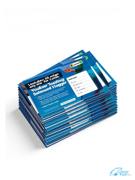 2500 Budget 4.5x11 38pt Trifecta Blue With Velvet Finish Youtuber Vlogger Bulk Postcards