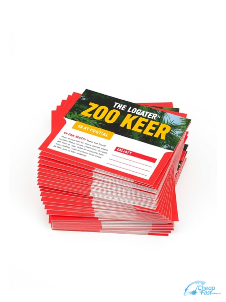 5000 Discount 5x5 38pt Trifecta Red With Velvet Finish Zoo Keeper Bulk Postcards