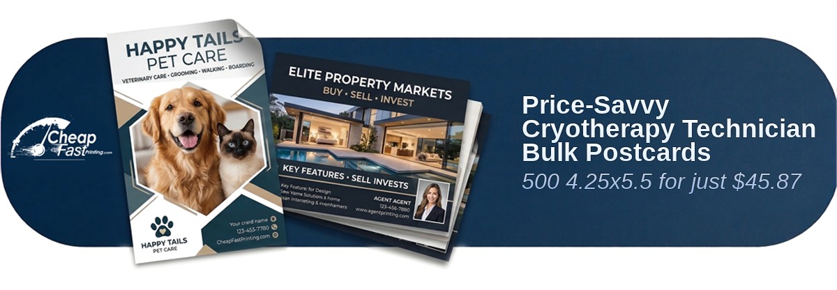 500 Price Savvy 4.25x5.5 14pt Gloss Cryotherapy Technician Bulk Postcards