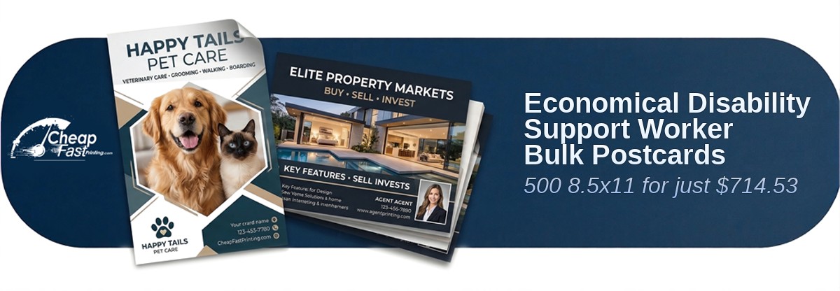 500 Economical 8.5x11 24pt Trifecta Green With Velvet Finish Disability Support Worker Bulk Postcards