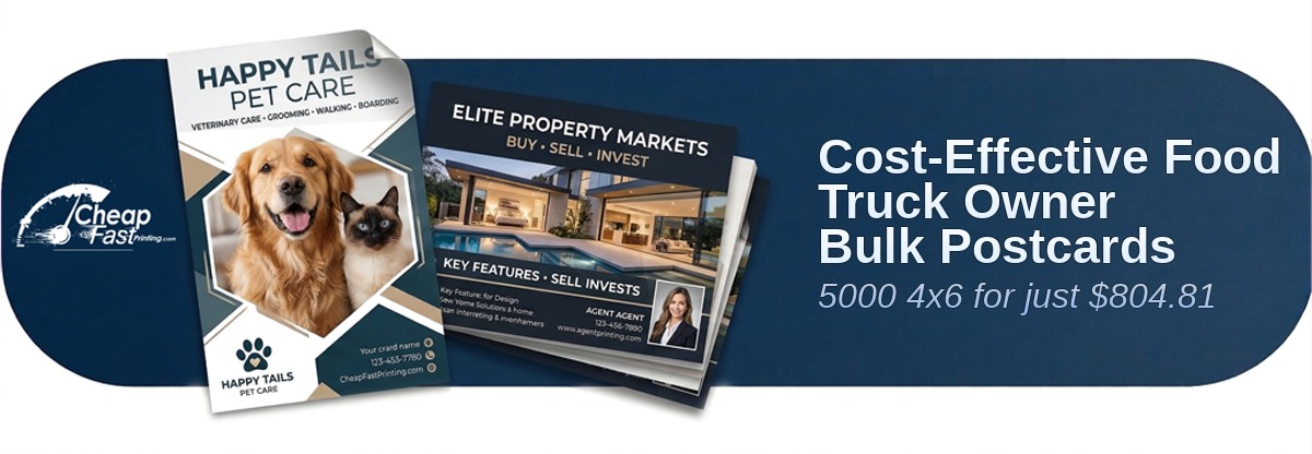 5000 Cost Effective 4x6 38pt Trifecta Red With Velvet Finish Food Truck Owner Bulk Postcards