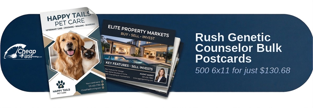 500 Rush 6x11 14pt Gloss Genetic Counselor Bulk Postcards