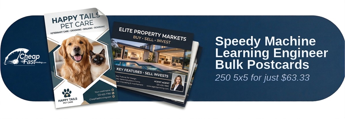 250 Speedy 5x5 18pt Ultra Premium Smooth White Machine Learning Engineer Bulk Postcards