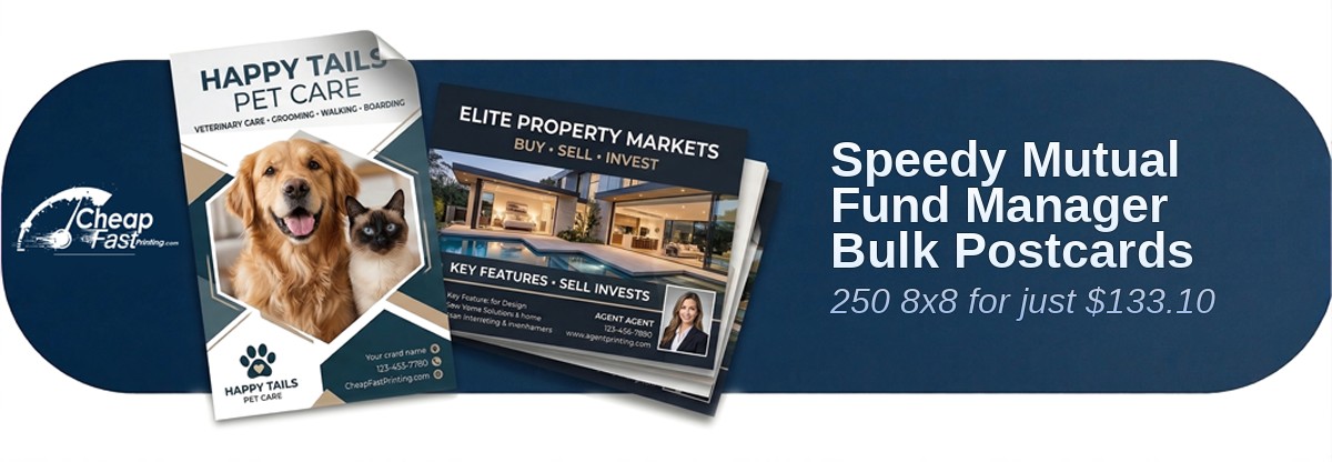250 Speedy 8x8 13pt Premium Linen Mutual Fund Manager Bulk Postcards