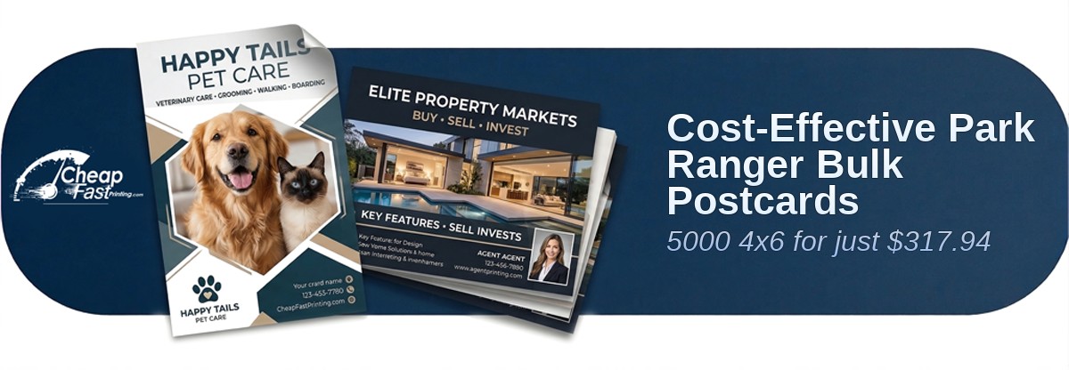 5000 Cost Effective 4x6 18pt Premium Kraft Park Ranger Bulk Postcards