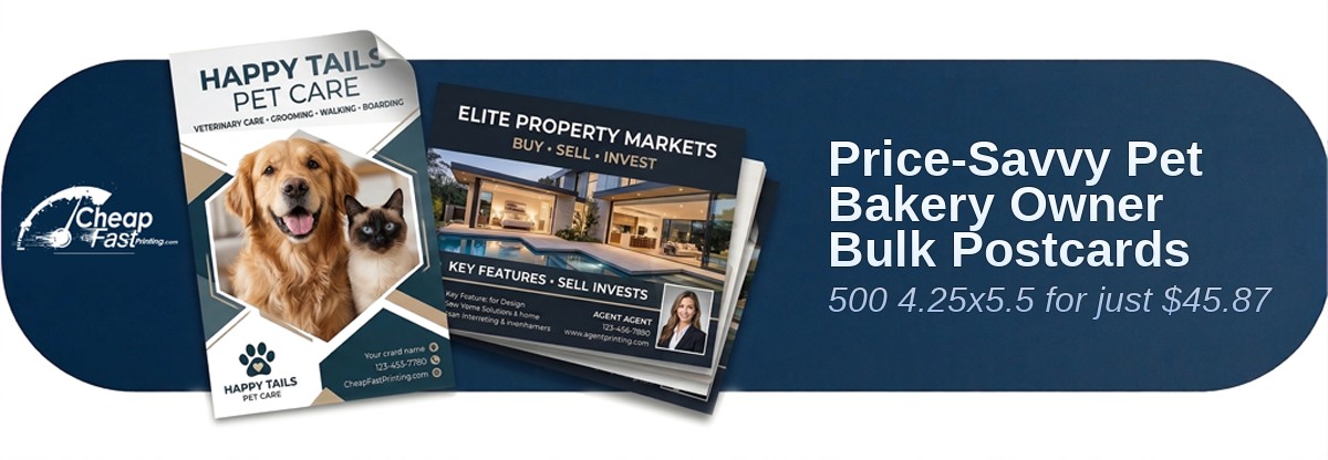 500 Price Savvy 4.25x5.5 14pt Gloss Pet Bakery Owner Bulk Postcards
