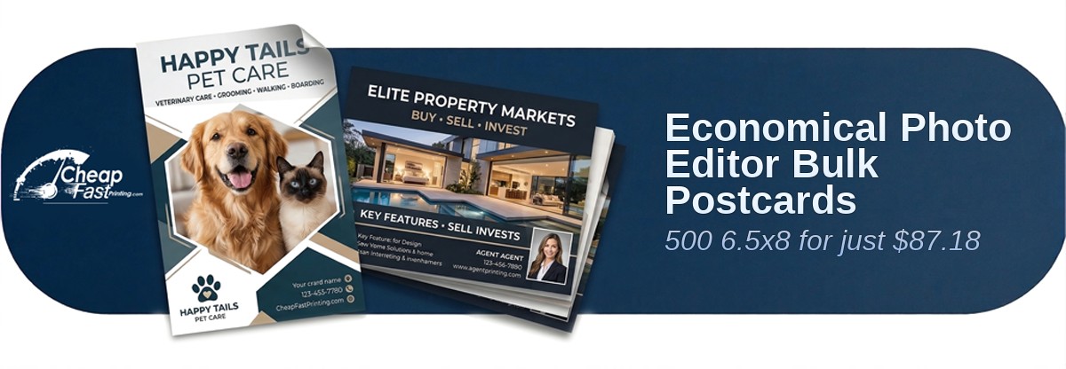 500 Economical 6.5x8 14pt Gloss Photo Editor Bulk Postcards