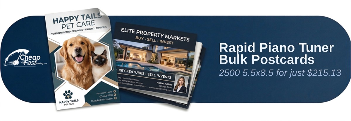 2500 Rapid 5.5x8.5 16pt Premium Matte Piano Tuner Bulk Postcards