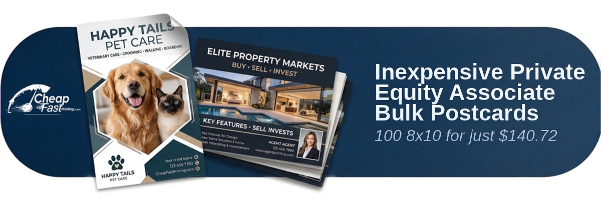 100 Inexpensive 8x10 18pt Ultra Premium Pearl Private Equity Associate Bulk Postcards