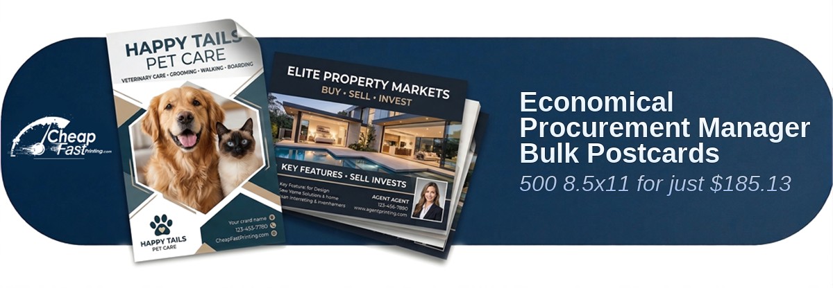 500 Economical 8.5x11 14pt Gloss Procurement Manager Bulk Postcards
