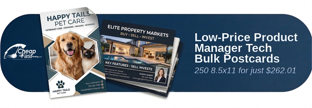 250 Low Price 8.5x11 18pt Ultra Premium Smooth White Product Manager Tech Bulk Postcards