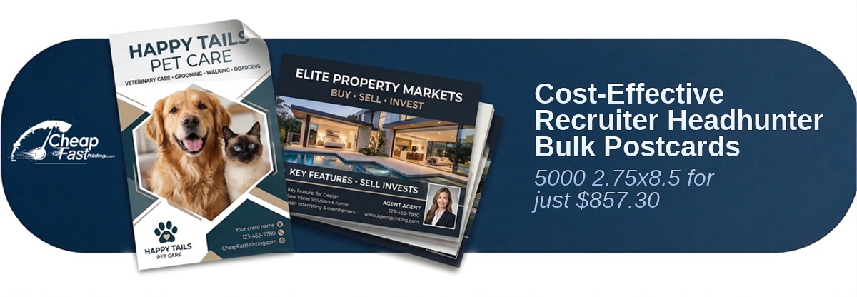 5000 Cost Effective 2.75x8.5 38pt Trifecta Red With Velvet Finish Recruiter Headhunter Bulk Postcards