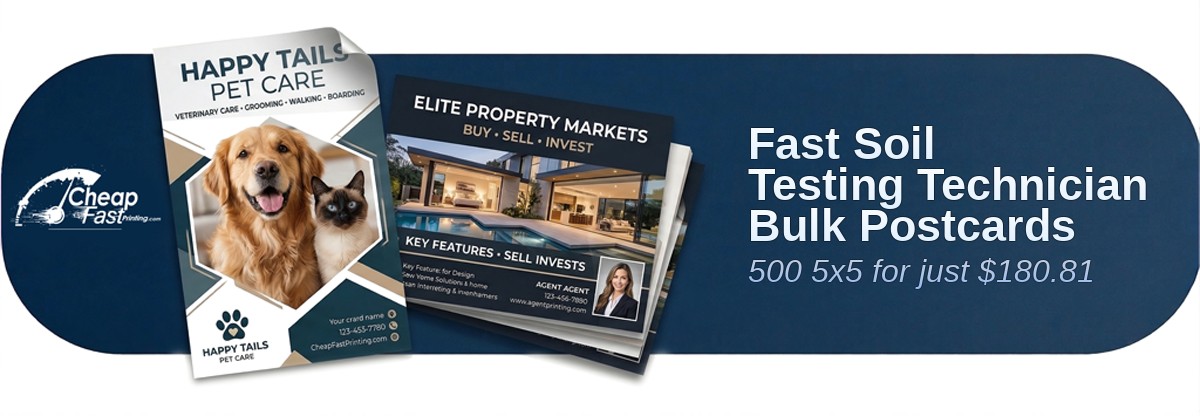 500 Fast 5x5 24pt Trifecta Green With Velvet Finish Soil Testing Technician Bulk Postcards