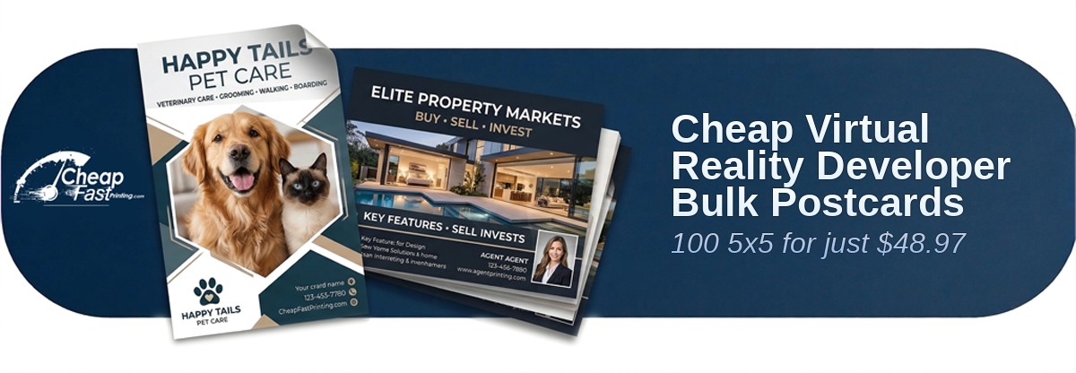 100 Cheap 5x5 18pt Ultra Premium Pearl Virtual Reality Developer Bulk Postcards