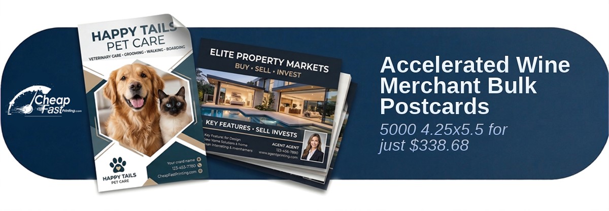 5000 Accelerated 4.25x5.5 18pt Premium Kraft Wine Merchant Bulk Postcards