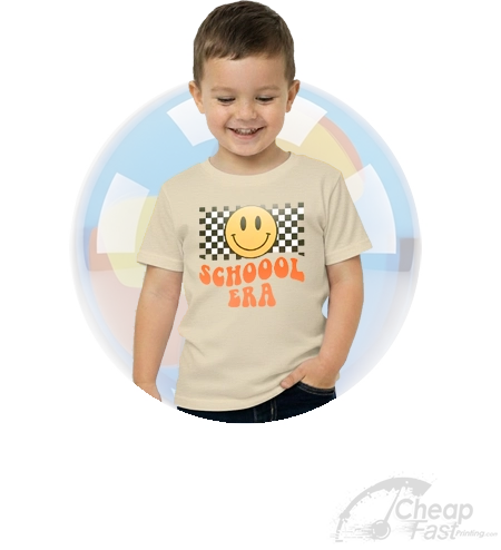Kid Cream Round Shape Neck Custom Color Printed Tshirt