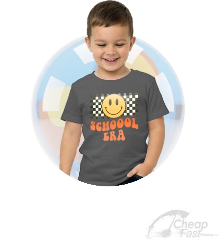 Kid Light Gray Round Shape Neck Custom Color Printed Tshirt