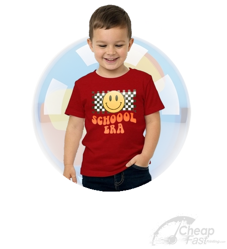 Kid Red Round Shape Neck Custom Color Printed Tshirt