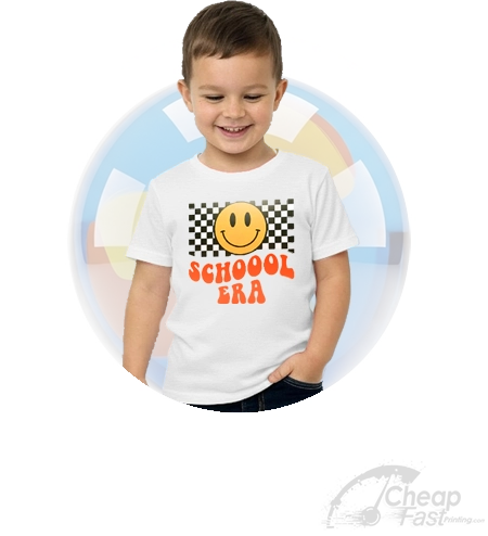 Kid White Round Shape Neck Custom Color Printed Tshirt