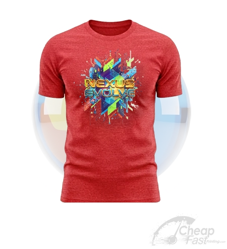 Man Red Round Shape Neck Custom Color Printed Tshirt