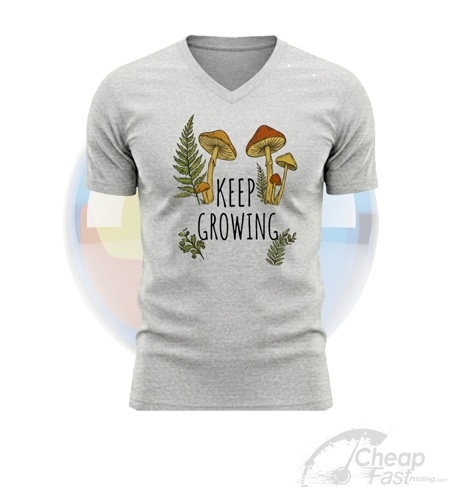 Man White V Shape Neck Custom Color Printed Tshirt