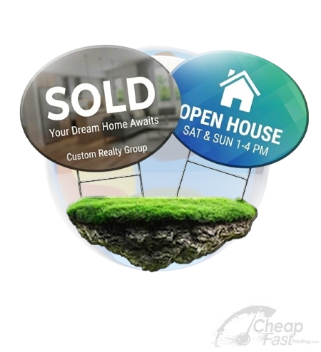 Custom Oval Yard Sign Printing