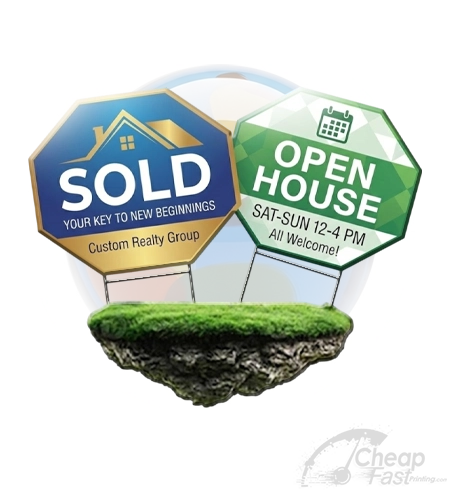 Octagon Shape Yard Sign Printing