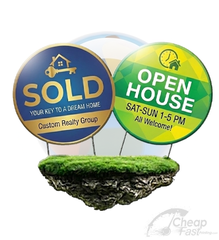 Round Circle Yard Sign Printing