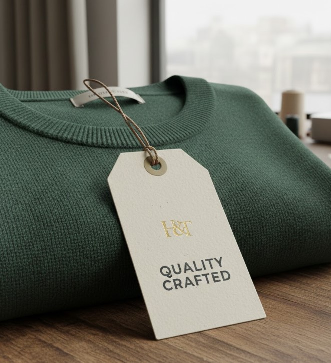 Cloth Showcasing Custom Hang Tags Printing