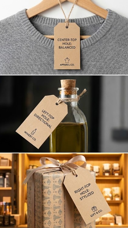 Left Right Center Hang Tag Holes