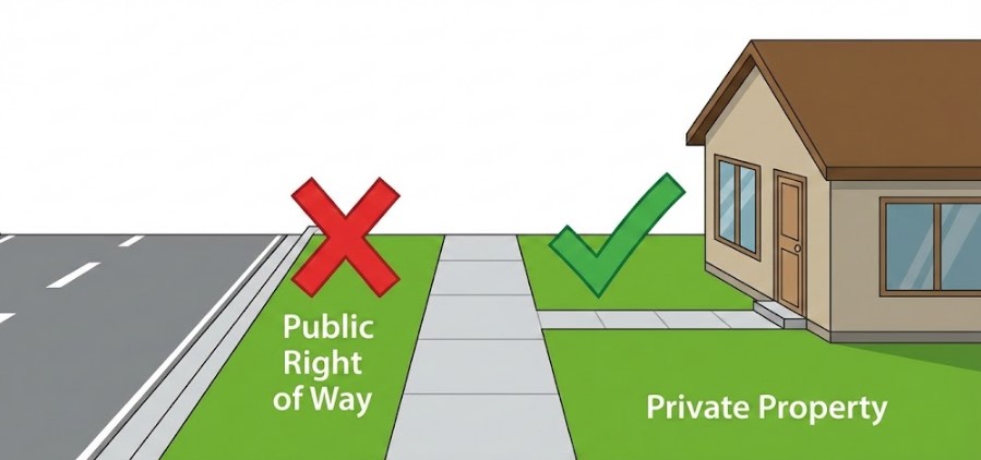 Public Right Of Way Vs Private Property Diagram
