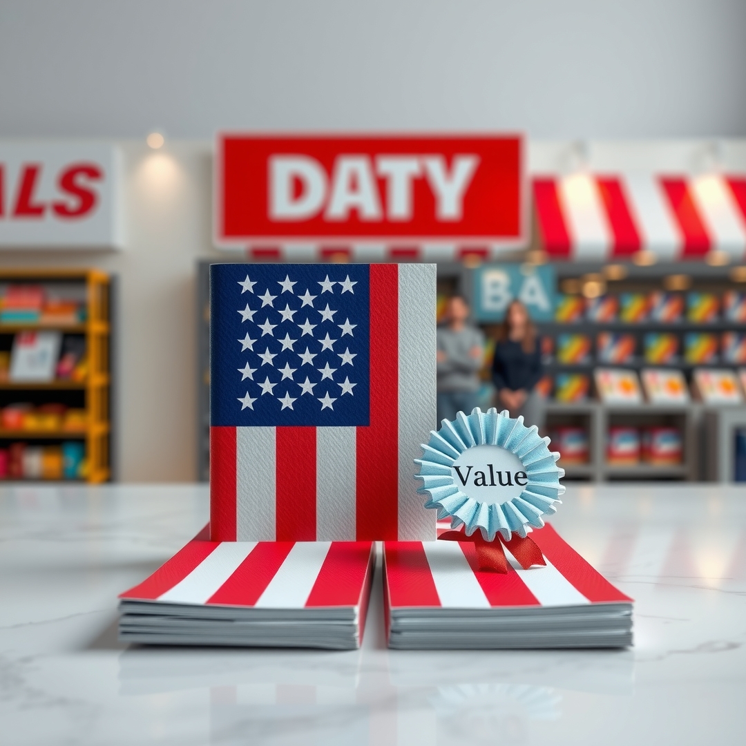 Budget Friendly Flyer Us Flag Textured Onto Square