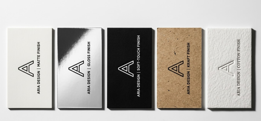 Business Card Paper Types Comparison 1