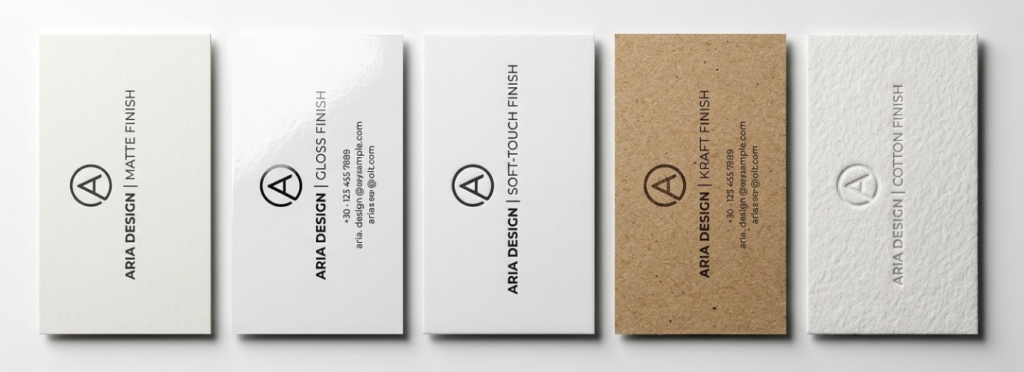 Business Card Paper Types Comparison