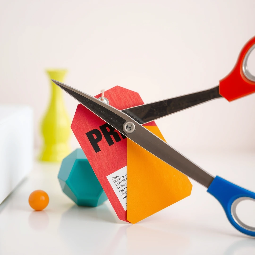 Cheapest Way Print Pair Scissors Cutting Price Square