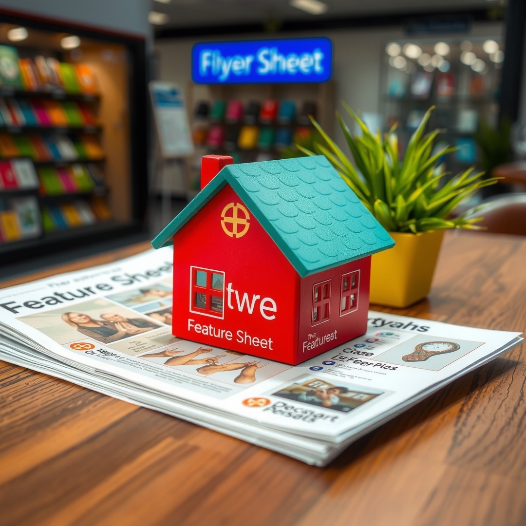 Flyer Printing Real House Object Feature Sheet Square