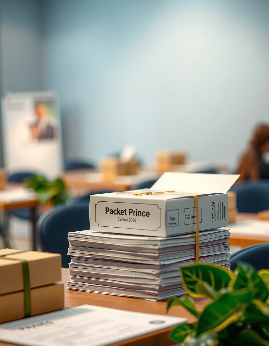 Multi-Page and Finishing Decisions: stapled packet printing for meetings illustration 6.