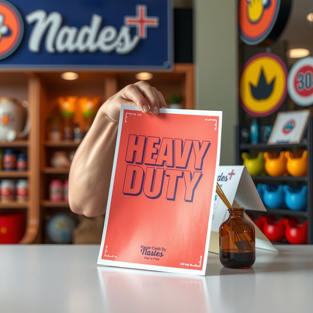 Thick Paper Flyers Muscular Arm Lifting Heavy Square