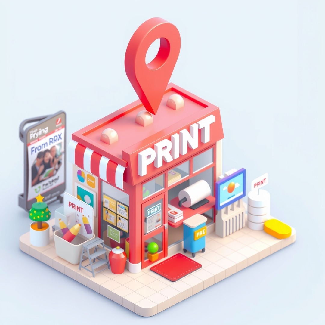Where Print Flyers 3d Isometric Storefront Print Square