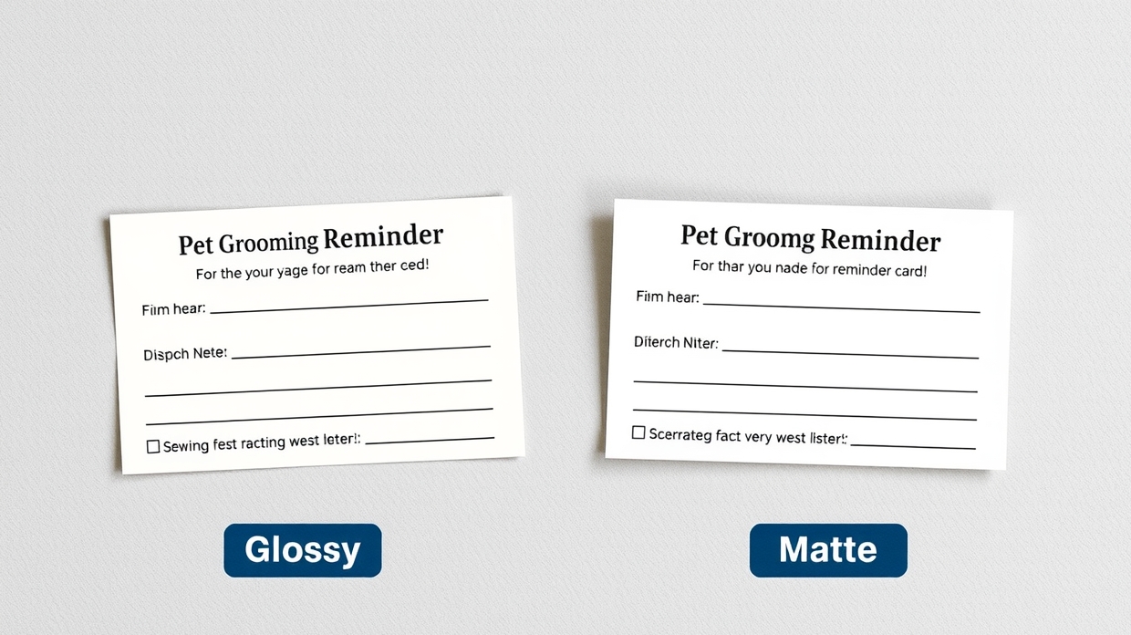 Grooming appointment card being handed to a dog owner at checkout