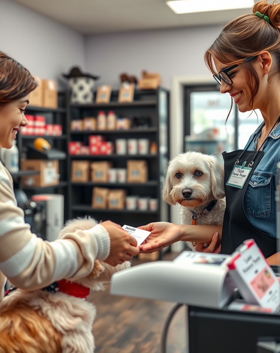 Comparison of glossy and matte grooming reminder cards