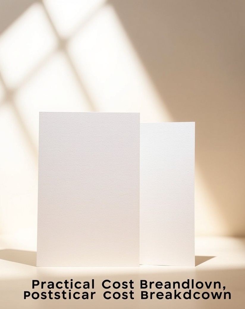 Budgeting Paper Weight Effect On Postcard Pricing: A Practical Cost Breakdown: two paper stock samples under directional light to compare sheen.