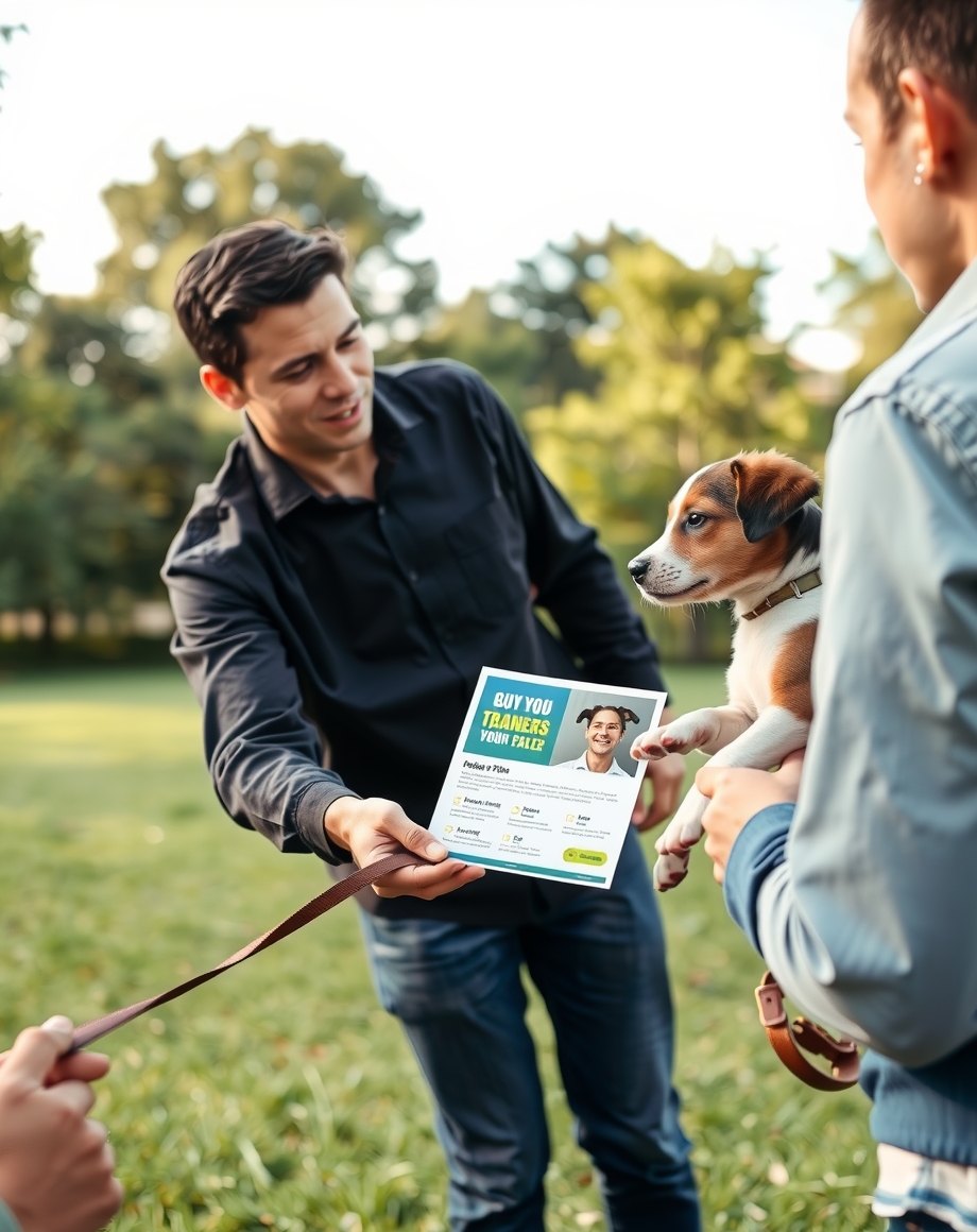 puppy owner park outdoor