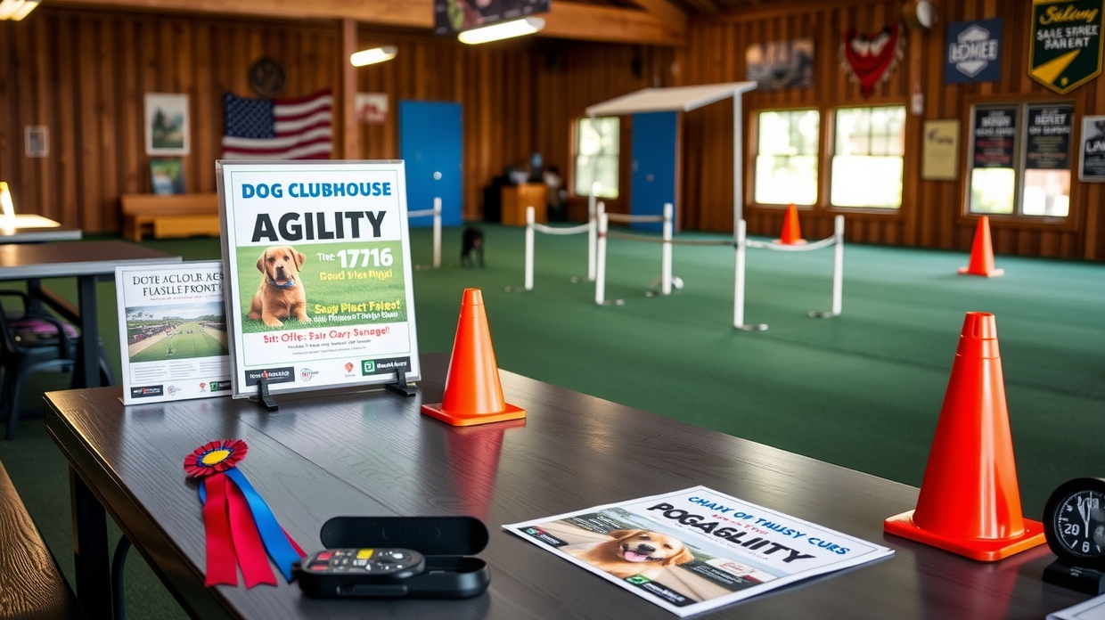 Competitor reading an agility flyer before registration